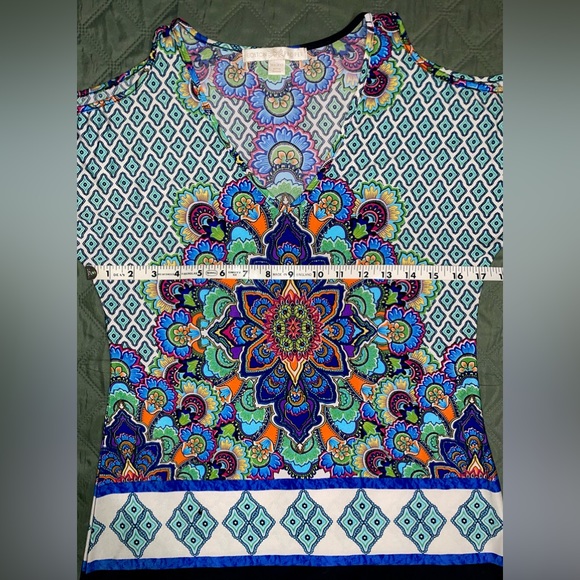 BOSTON PROPER Center-Burst Cold-Shoulder Top, sz XXS (Fits like a Small), NWOT - Picture 5 of 7